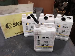 Signet DO White Ball Marker Industrial Ink, 4x 1L Bottles