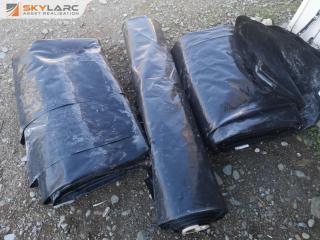 3x Large Rolls of Black Plastic Sheeting