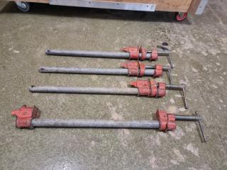 Set of 4 ¾" 450mm Pipe Clamps