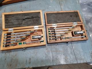 2x Mitutoyo Inside Micrometer Sets