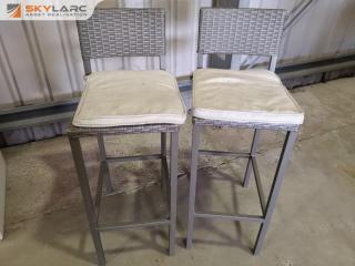 2x Outdoor Patio or Indoor Tall Bar Chairs