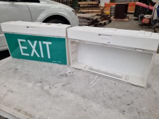 2x Legrand LED Exit Signs, Double Sided, Battery Backup