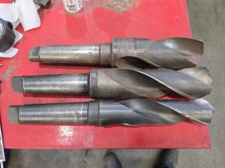 3 Very Large Morse Taper Drill Bits 