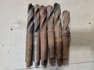 6x Assorted Drills w/ Morse Tapper No.4 Shanks