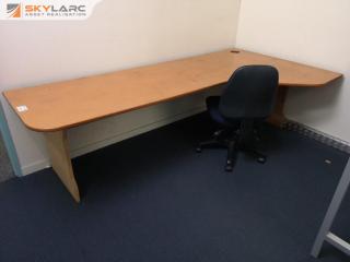 Long Office Workstation Desk w/ Chair