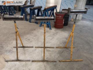 3x Adjustable Heavy Duty Workshop Material Roller Stands