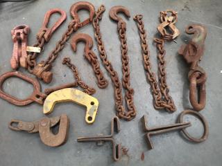 Assorted Lifting Hooks, Links, Chains & More