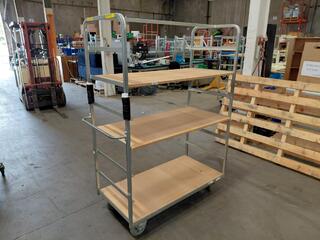 Metal Frame Trolley with Wooden Shelves