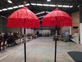 2x Matching Asian Styled Decorative Umbrellas