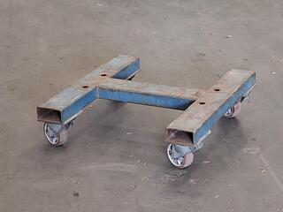 Steel trolley frame with castor wheels