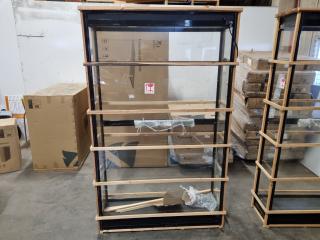 Lighted Semi Enclosed Glass Display Case, no shelves