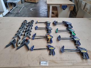 Large Assortment of Quick Grips and Clamps