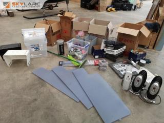 Large Lot of Office or Home Kitchenware, Office Supplies, Bins & More