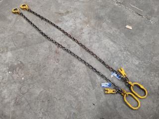 2x 1.8m Single Leg Lifting Chains, 2000kg Capacity