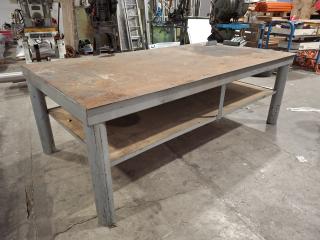 Large Heavy Duty Steel Workshop Table