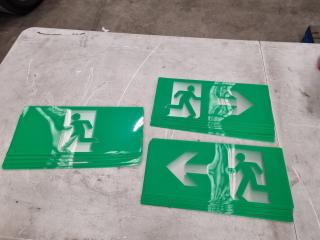 38x Stanilite 24m Exit Sign Graphic Inserts, as new