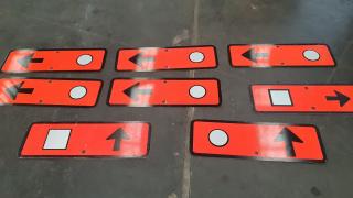 8 Aluminium Reflective Orange Directional Signs