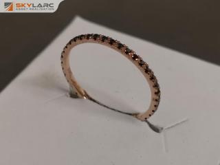 9k Rose Gold Ring w/ Black Stones