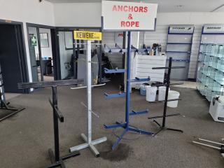 4x Assorted Specialised Steel Display Racks