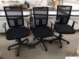 3x Modern Office Gas Lift Mesh Desk Chairs