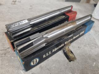 2x HSS Adjustable Machine Reamers, 41mm & 43mm Size