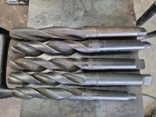 5 x Large Morse Taper Drill Bits 