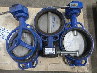 3 x 250mm Butterfly Valves 