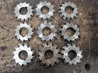 9 x Involute Gear Cutters 