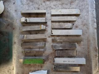 Assortment of 16 Lathe Cutting Tools