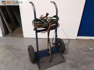 Mobile Welding Gas Tank Trolley w/ Acetylene Torch & Regulators