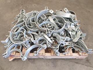 Pallet of Large Galv Pipe Clamps