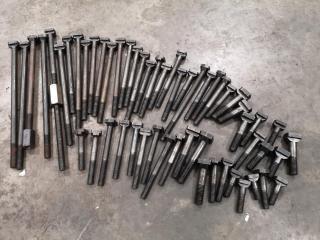 57x Mill Lockdown Bolts, Assorted Lengths & Sizes