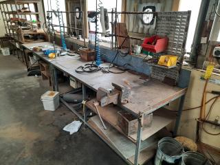 Industrial Steel Workbench With Vice