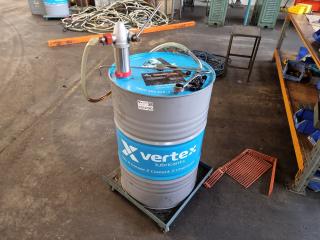 Partial 200L Vertex NCAT-Cut 3000 Cutting Lubricant Drum W/ Pump and Trolley