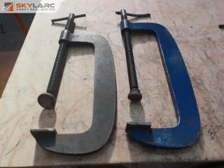 2 x Large Plate Steel Clamps