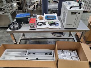 Industrial Laser Marking Machine w/ HLUL-5 Industrial Chiller, New