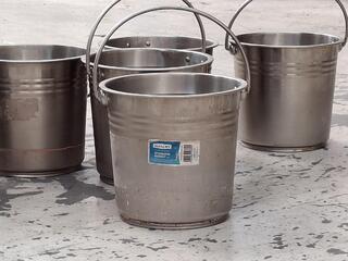 6 Stainless Steel Buckets
