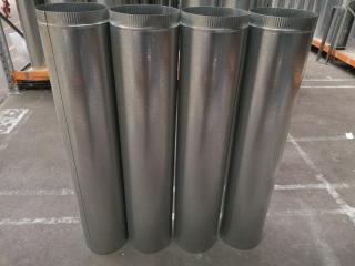 4x Galvanised Steel Duct Flues, 250x1200mm Size