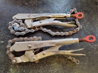 2x Milwaukee Torque-Lock Locking Chain Wrenches