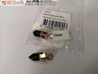 2x 18k Rose Gold Vermel Charms w/ Black Onyx Stone