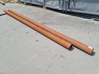 2x 140mm Diameter Steel Pipes