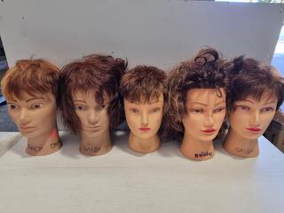 5x Hairdressing Practice Mannequin Heads