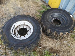 2x Commercial Tyres w/ Wheels, 16.5" Rims