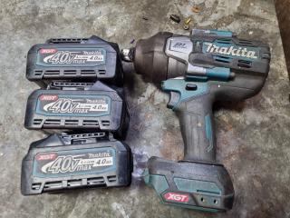 Makita XGT 40V Cordless 3/4" Impact Wrench w/ 3x 4.0Ah Batteries