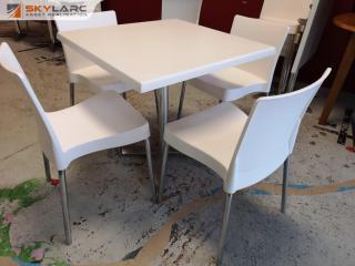 Stylish Contemporary Cafe Table w/ 4x Matching Chairs