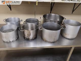 7x Assorted Commercial Kitchen Cooking Pots