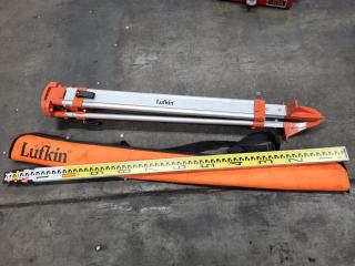 Lufkin Surveying Tripod w/ Grade Scale Rod