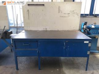 Heavy Duty Steel Workshop Workbench w/ Built in Storage