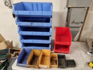 Assorted Plastic Storage Bins