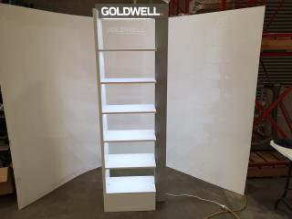 Lighted Salon Hair Product Display Shelving Unit